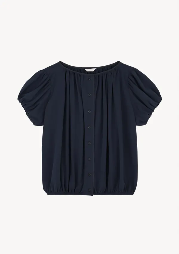 Daphne Volume Top in Navy