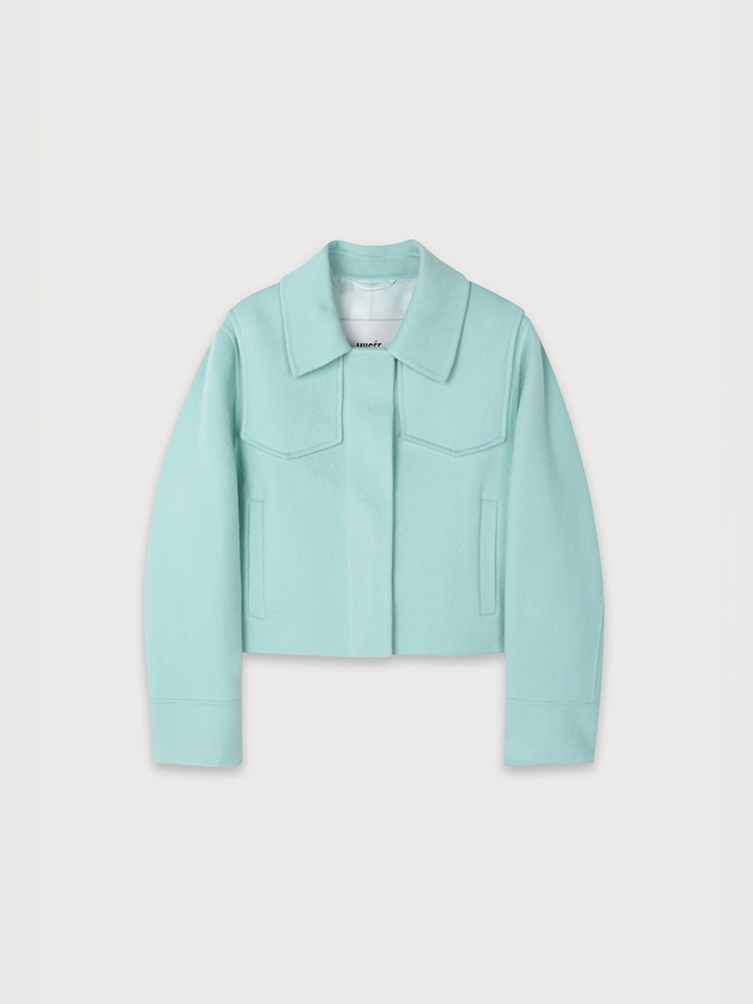 뮤제 ZAHA Merino Wool Handmade Short Coat_Light Mint 상품 이미지 1