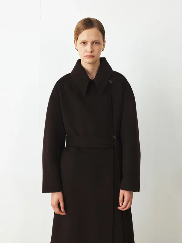 TFF CASHMERE SCARF HAND MADE COAT [PREMIUM]_D-BROWN