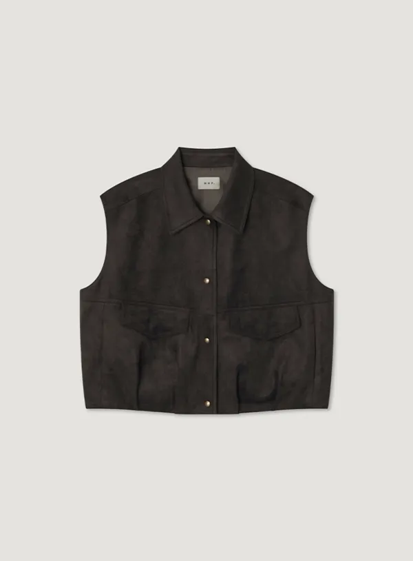 CAJU SUEDE VEST_BROWN