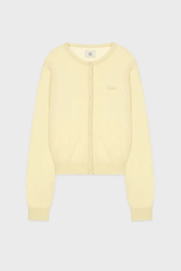 [유빈 착용] Sinoon Logo Cardigan (Pale Yellow)