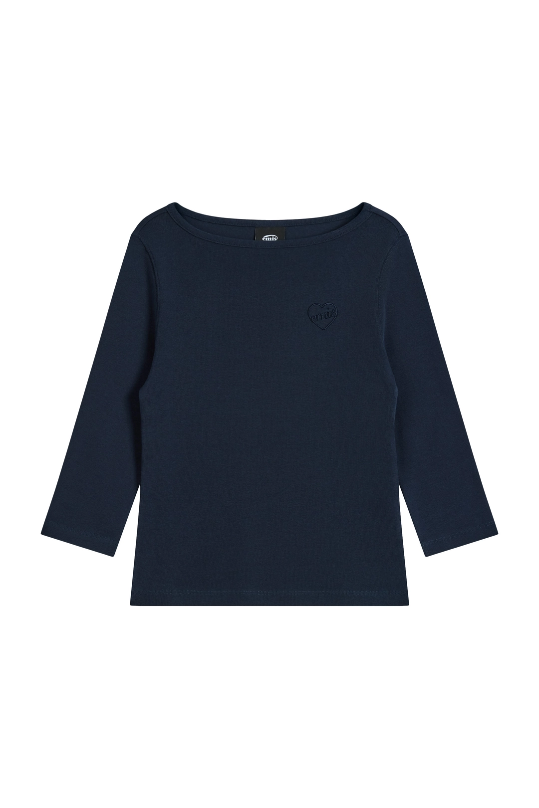 이미스 (W) BOAT NECK 3/4 SLEEVE T-SHIRT-NAVY 상품 이미지 1