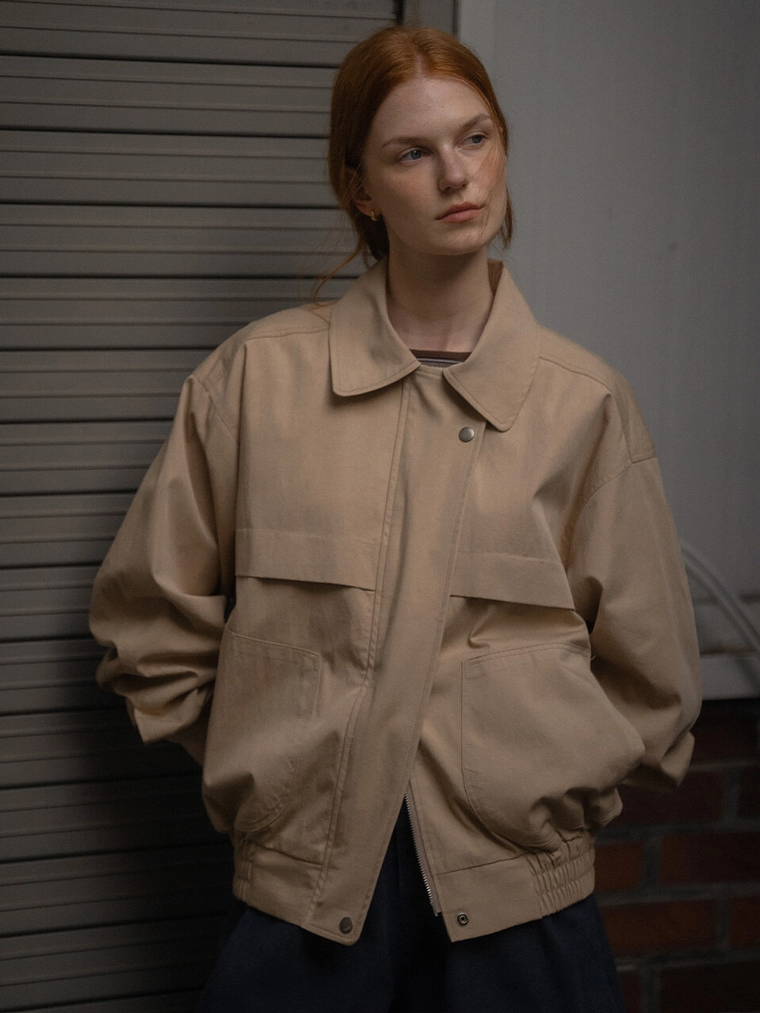 노운베러 Pocket cotton blouson jumper [KNFW03JP01]_Beige 상품 이미지 2