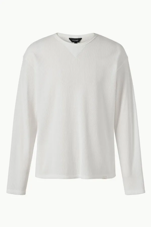 Men\'s Waffle Jersey Long Sleeves T-shirt, Ivory