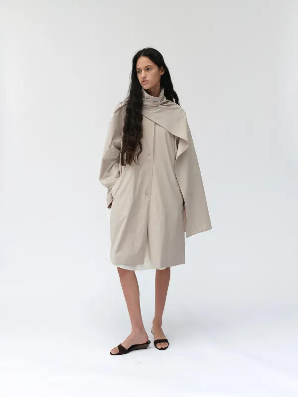 SANDER DRAPED HALF TRENCH COAT