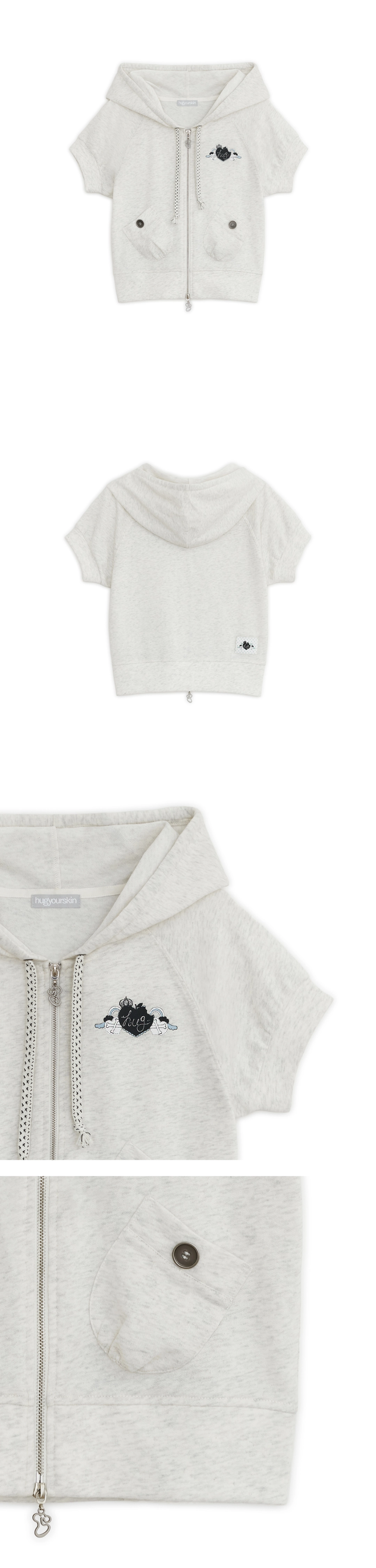 허그유어스킨 HUGYOURSKIN X LUCY hoodie zip-up (Ivory) 상품 이미지 1