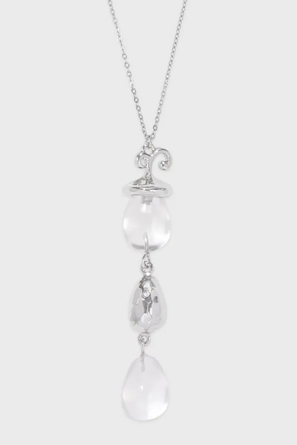 Eggplant Drop Necklace (Silver)
