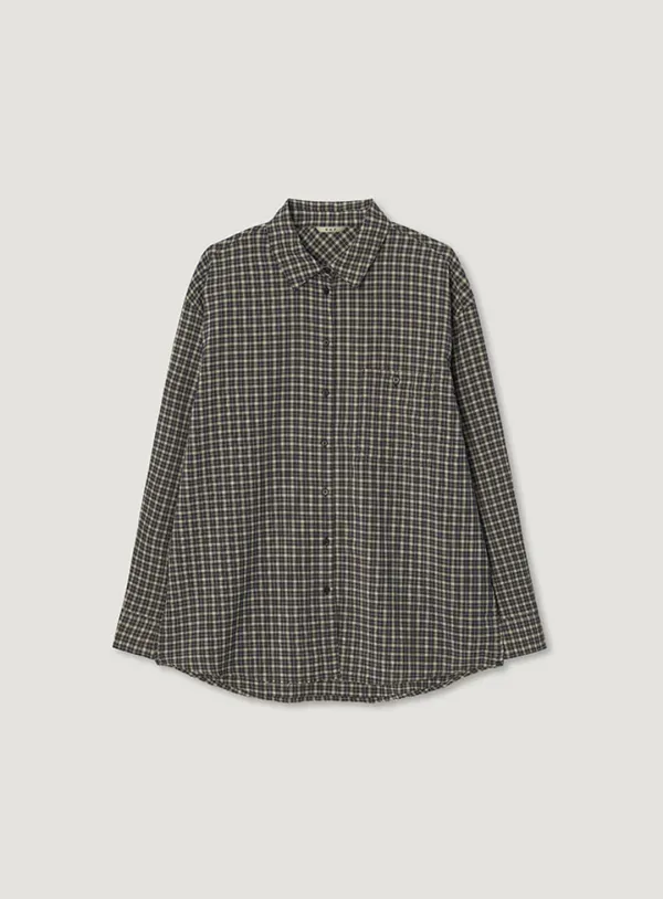 FLOW CHECK SHIRT_BLUE BEIGE