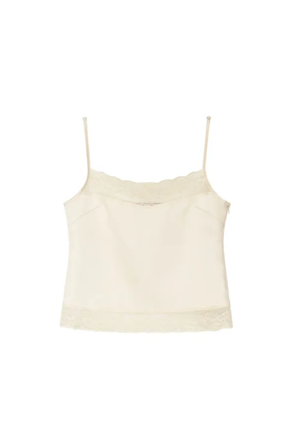 LACE TRIM SLIP CAMISOLE (IVORY)