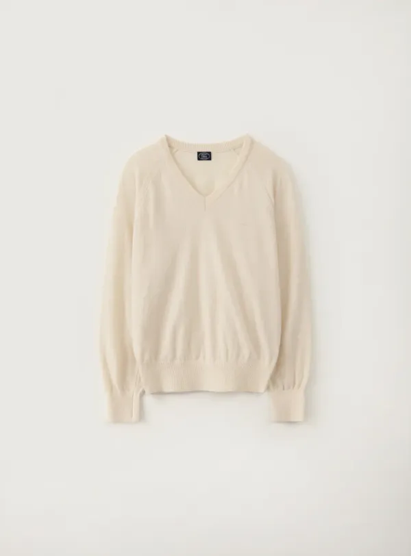 모즈 브이넥 풀오버_Ivory
