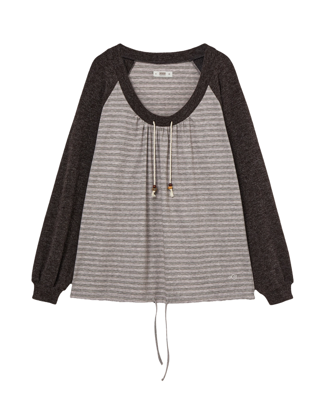 에이이에이이 STRIPE DRAWSTRING TOP [PINK] 상품 이미지 1