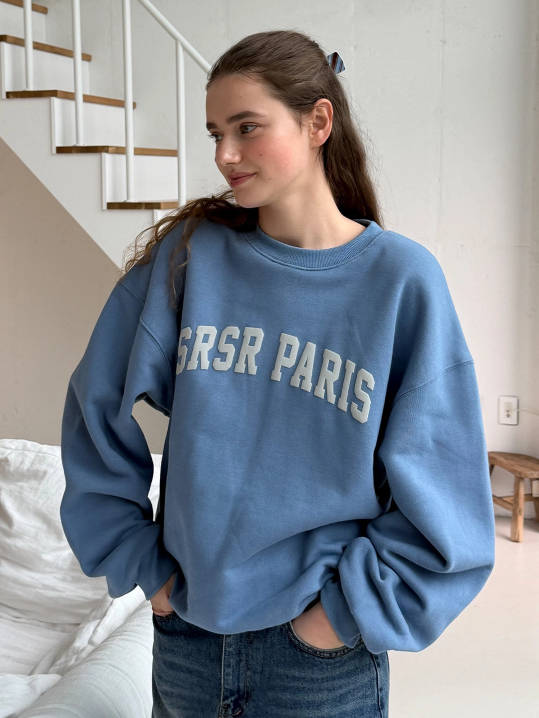 쏘이르 SRSR PARIS SWEATSHIRT - SKYBLUE 상품 이미지 2