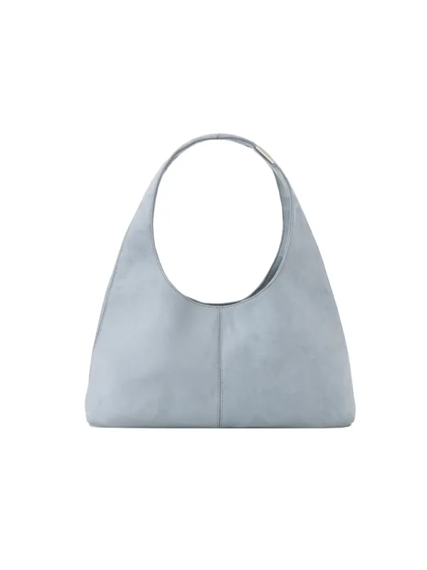 G LEATHER HALF SHOULDER BAG (ASH BLUE)