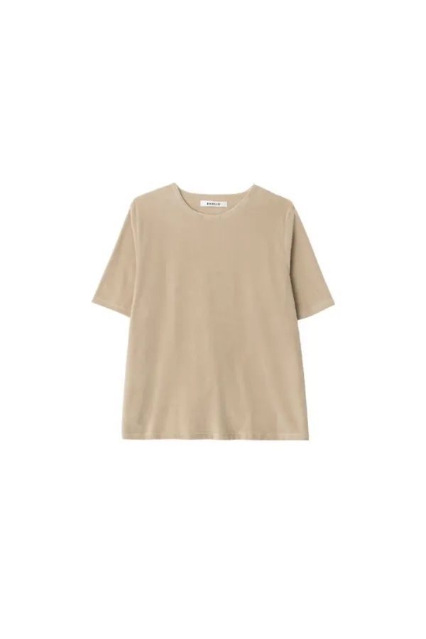 Oversized velvet t-shirts - Beige