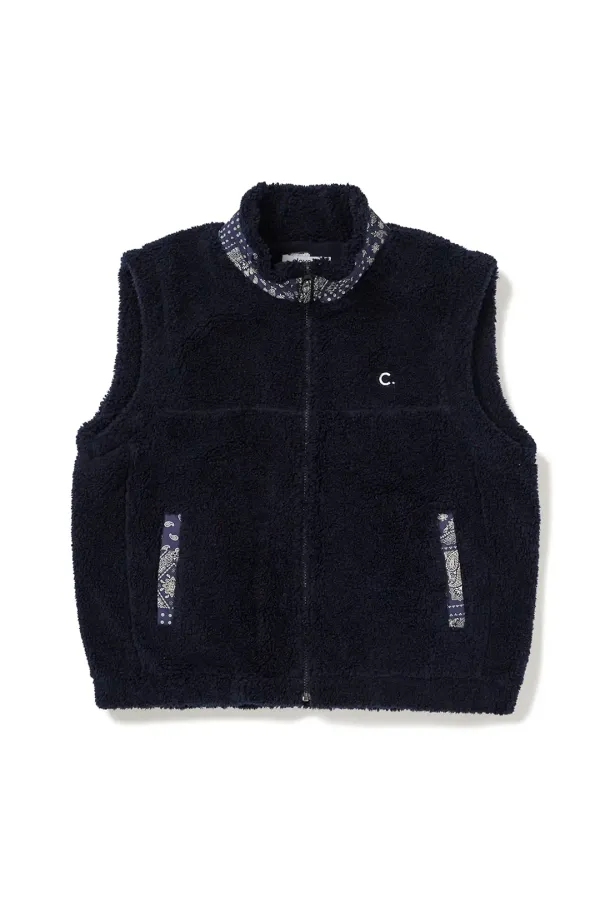 [24FW clove] Point Fleece Vest (Navy)