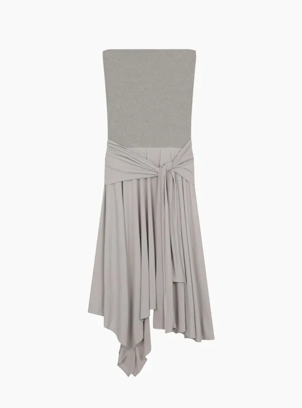 RIBBED JERSEY DRESS (GRAY)