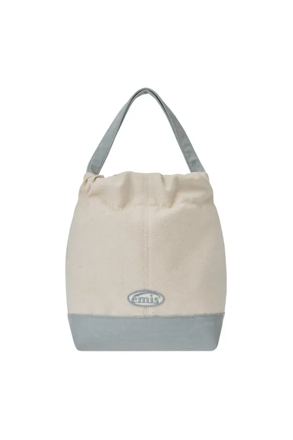 CANVAS TOTE BUCKET BAG-BLUE