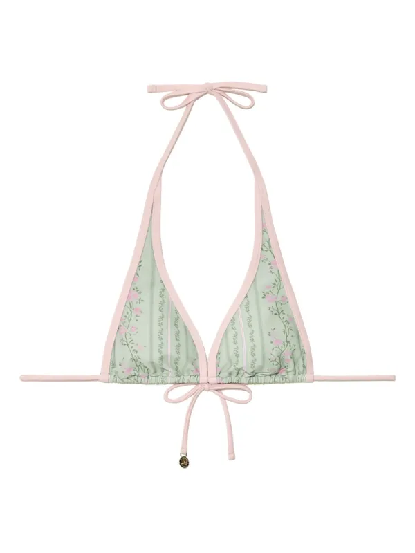 HALTER BIKINI TOP (GREENERY BLOOM)