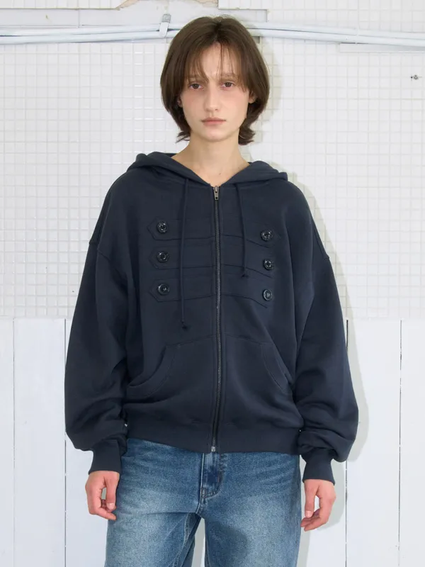 Bijo Sweat Zip-Up Hoodie [Charcoal]