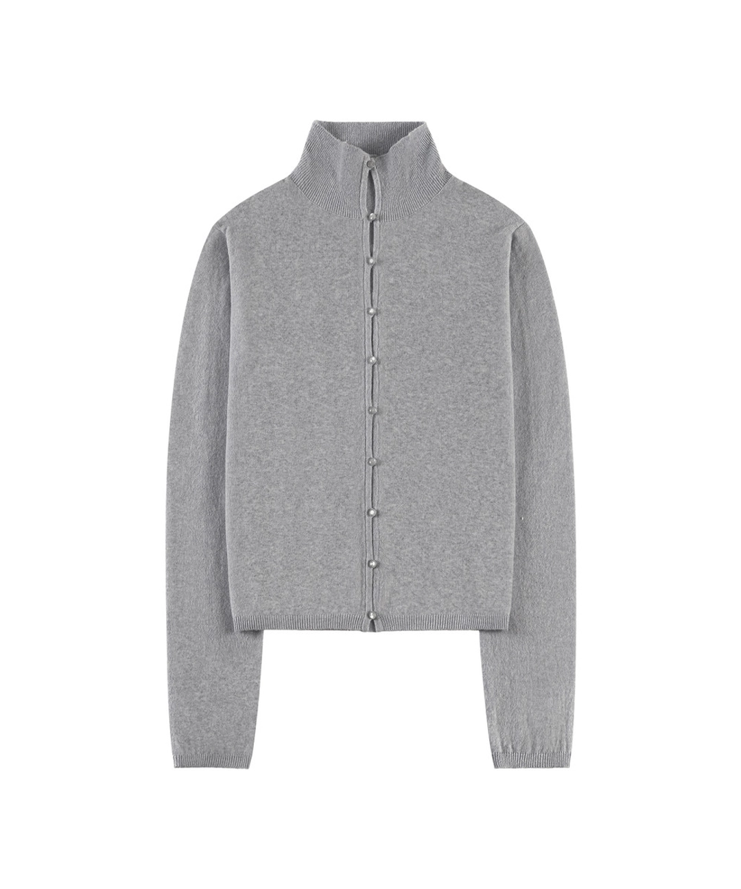 반원 아뜰리에 KN4282 울 블렌드 하이넥 카디건_Melange gray 상품 이미지 1