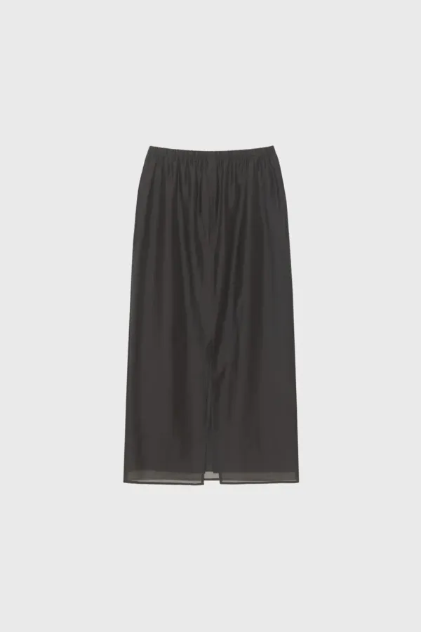 Sheer band skirt (light gray / brown / black)