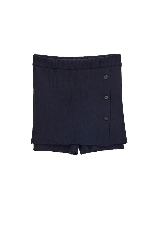BUTTON UP LAYERED SKORT (NAVY)