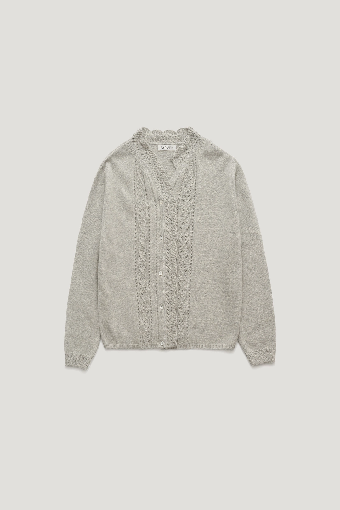 파르벵 ALPACA FRILL KNIT CARDIGAN_HEATHER GREY / ₩189,000 상품 이미지 1