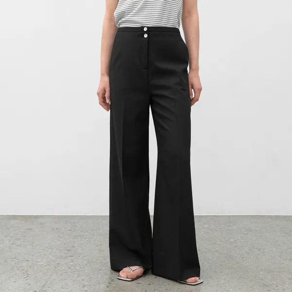 (PT-5646)ROOMY TEXTURE BOOTCUT PANTS