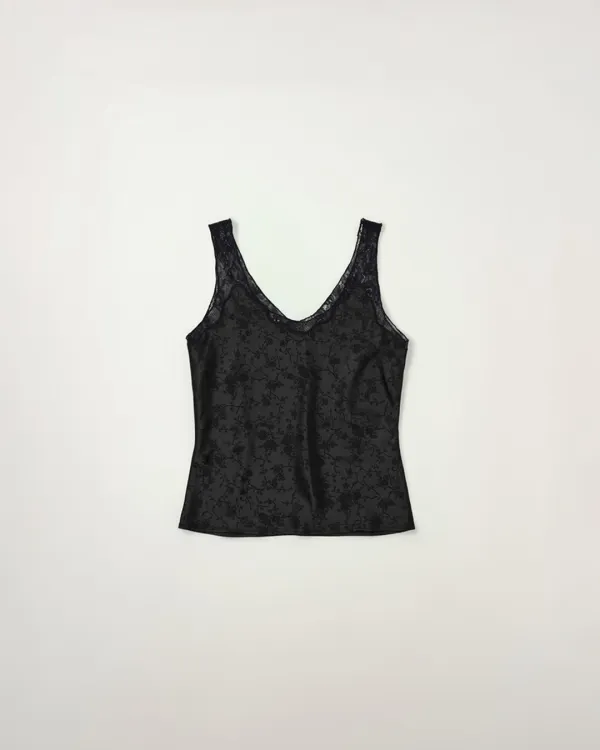 [10/23 순차배송] Flower Jacquard Sleeveless [BLACK]