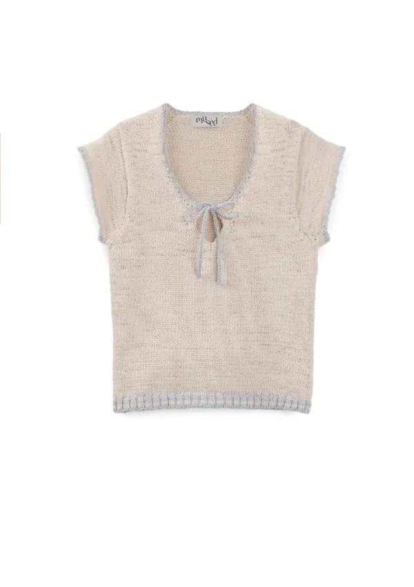 Mused Cali Ribbon Knit Pullover - Vanilla