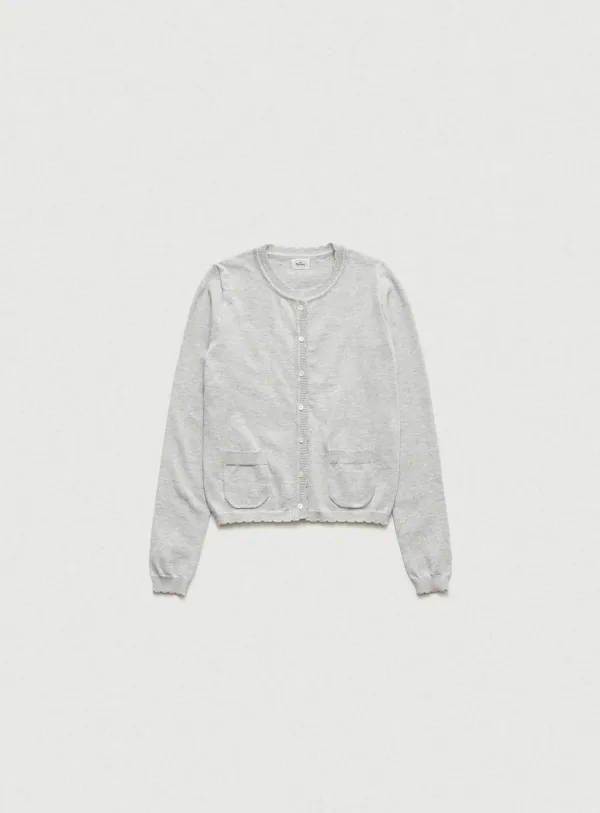 Ello Light Knit Cardigan_Melange Grey