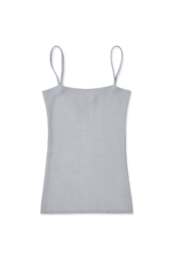 Ribbed knit top_gray