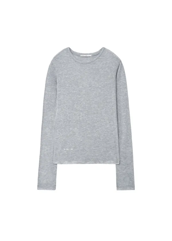 BASIC TENCEL ROUND T, MELANGE GRAY