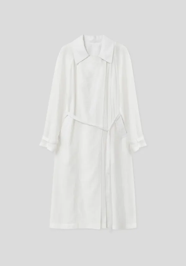 Alina Sheer Trench Coat (White)