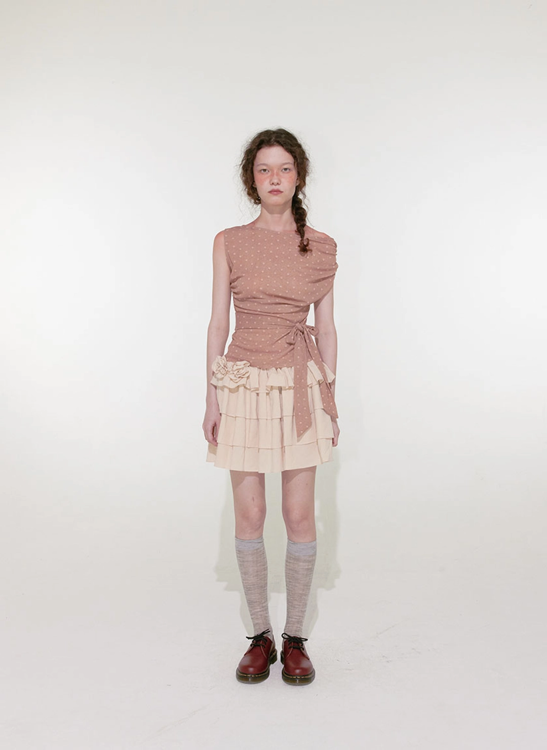 루루서울 [3차] Dot Off Shoulder Top (Vintage Orange) 상품 이미지 2