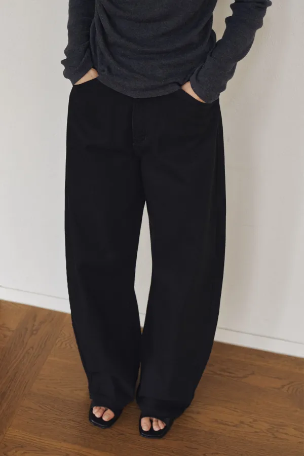[기장선택]Curved Dying Denim [LMBFAUDN034]-Black