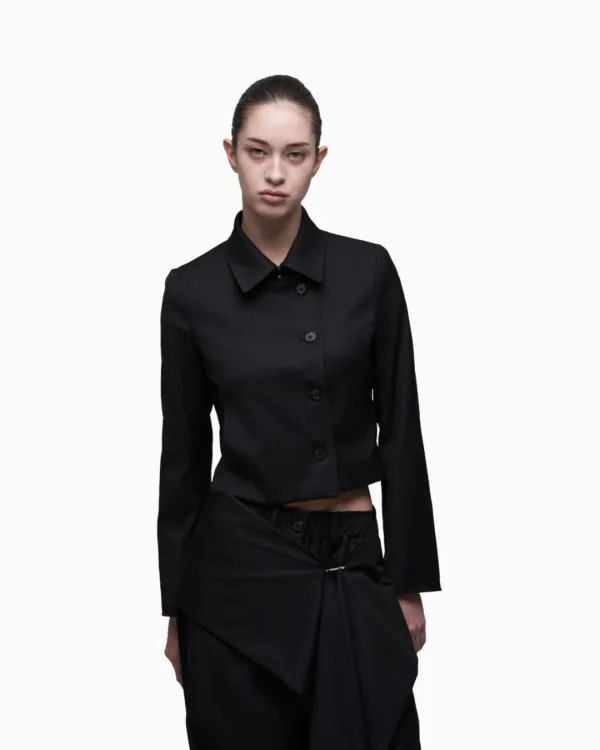 TAILORED CROPPED BLAZER BLACK