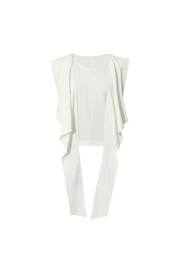 26 CRINKLED SLEEVELESS FLUID BLOUSE [IVORY][예약배송 07/21]