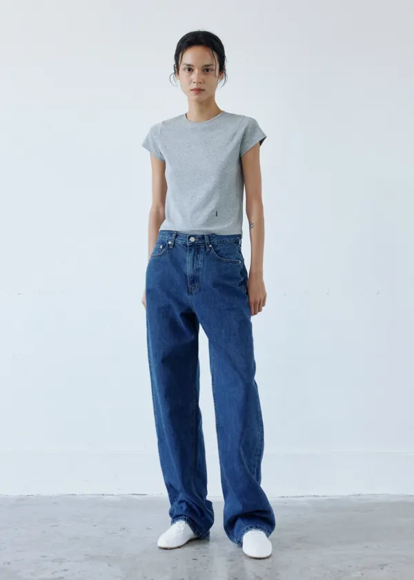 [49차] Wide denim (dark blue)