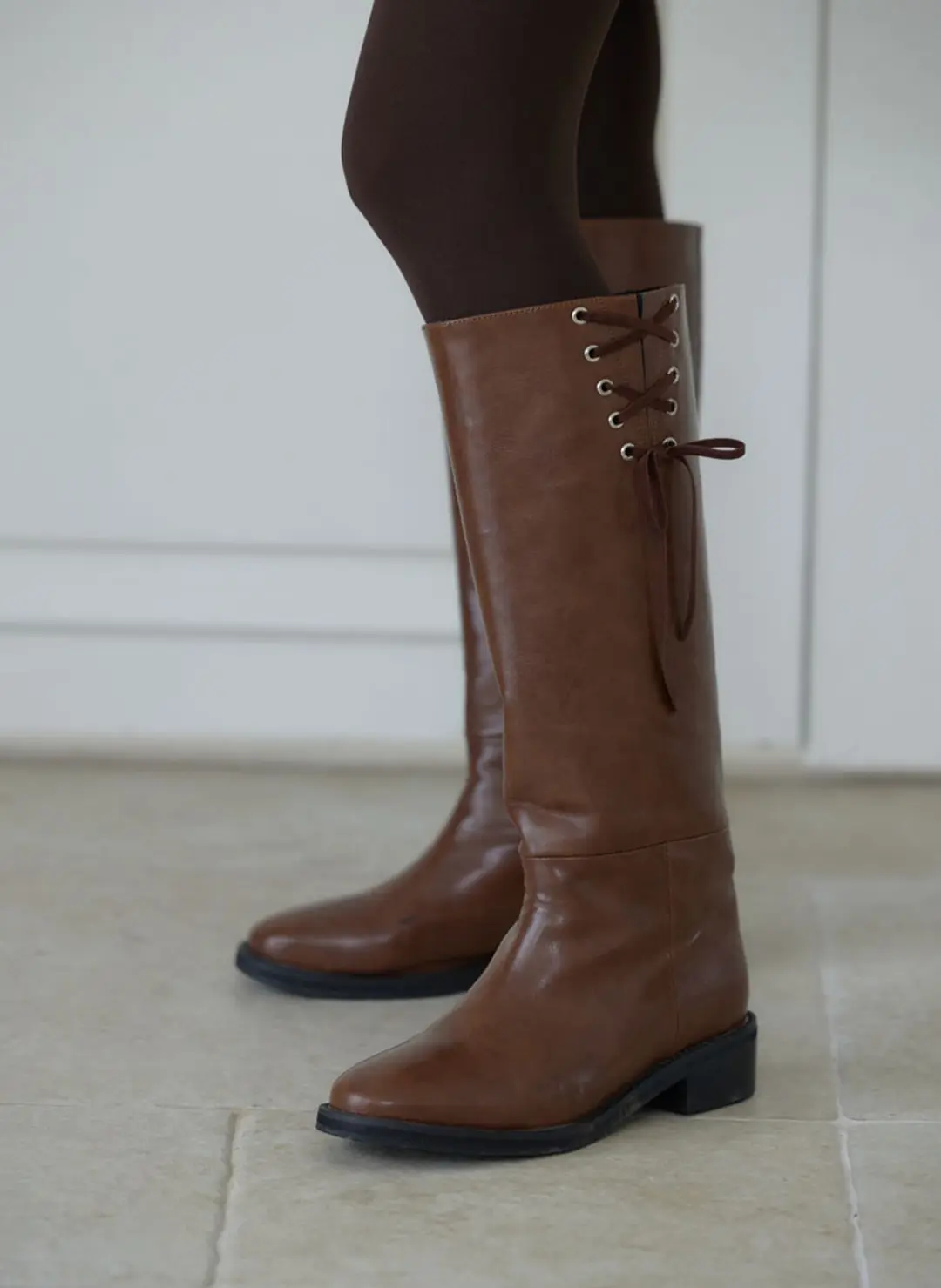 루루서울 Long Eyelet Boots (Brown) 상품 이미지 2