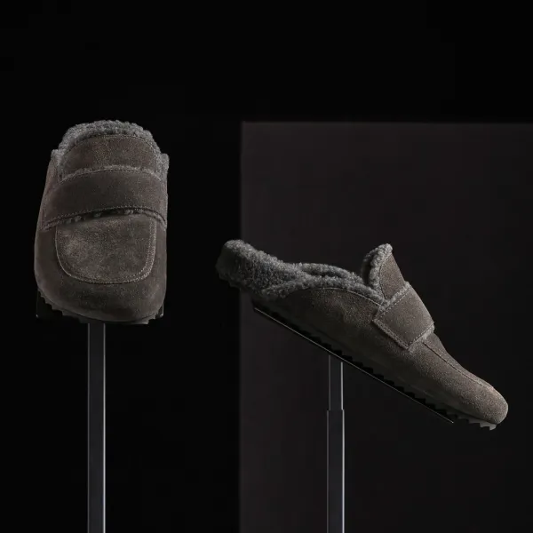 Women's Suede Shearling Loafer - Ash/Heather Grey