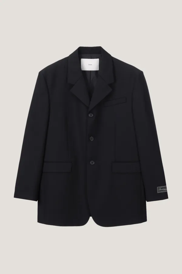 UNISEX 3 BUTTON WOOL BLAZER BLACK_UDJA6A103BK