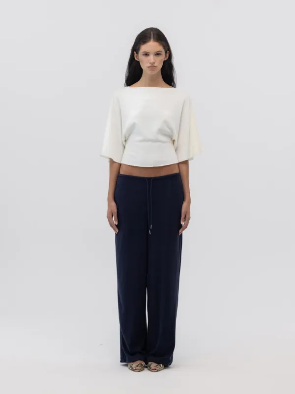 SNUG TERRY STRING PANTS (NAVY)