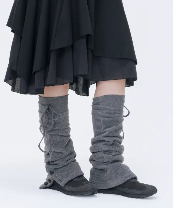 [10월 19일 발매] Button fleece leg warmer CHARCOAL