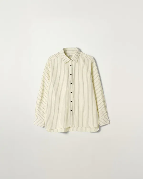 Classic Pinstripe Shirt [IVORY]