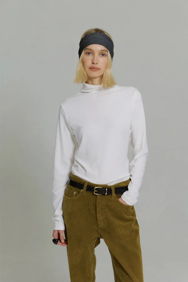 Soft Turtleneck Top in Ivory