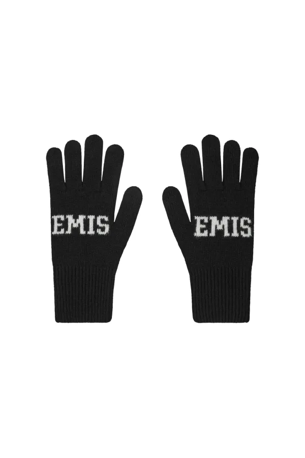 LOGO FINGER GLOVES-BLACK