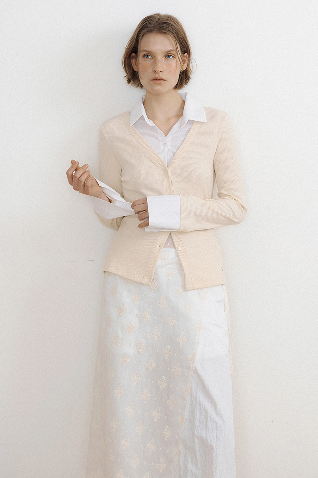 루시르주 Jenny Layered Shirt Top (soft yellow) 상품 이미지 1
