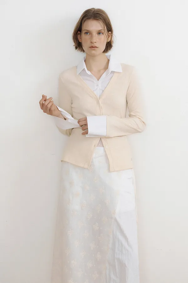 Jenny Layered Shirt Top (soft yellow)