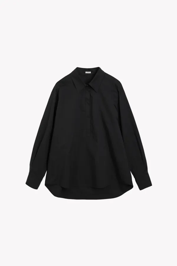 Enzo Half Button Shirt (Black)